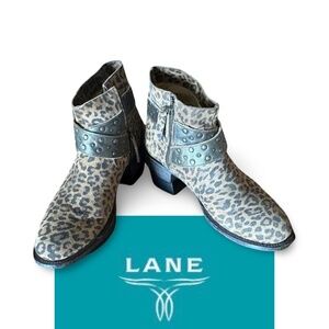 Lane Leopard Print Suede Ankle Booties.